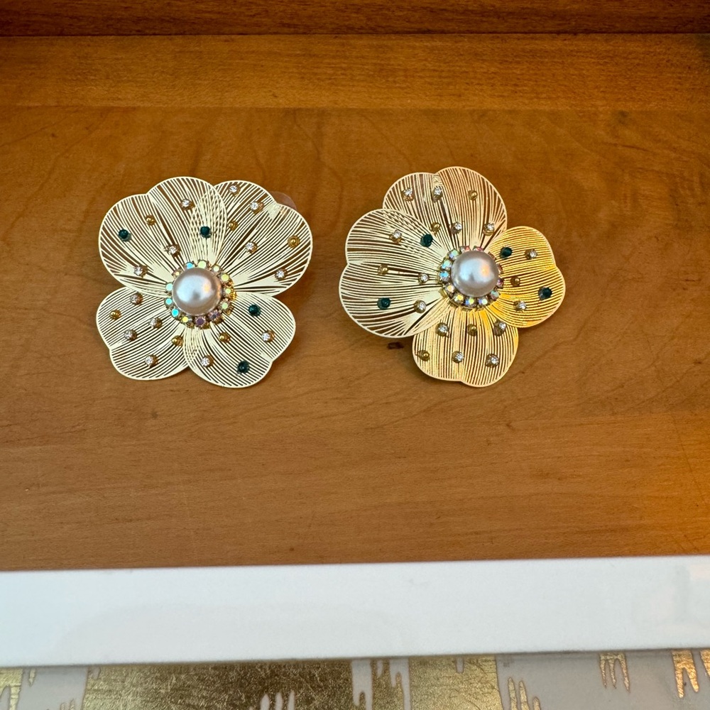 Floral Costume Jewelry Multicolor Gemstone Earrings